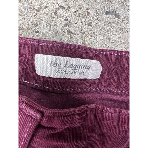 AG Adriano Goldschmied Burgundy Corduroy The Legging Super Skinny Jeans 32 - Picture 4 of 5